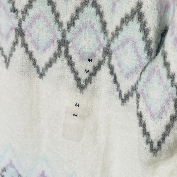 GAP White Pastel Colour Nordic, Argyle Soft SZ Medium - Picture 8 of 10